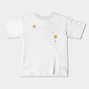 Aries Zodiac Constellation in Gold Kids T-Shirt